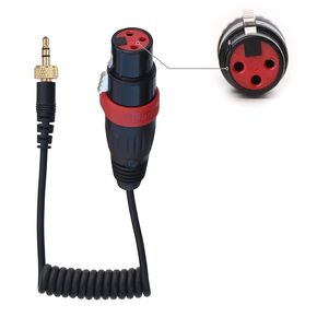 Microphone Transmitter Audio Cable Coiled for Sennheiser SK500 G4 Sony UWP D11 D21 XLR 3 Pin Female to Locking 3.5mm 1/8" TRS (D11-XLR) in Kuwait