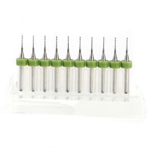 EVGATSAUTO 10pcs Tungsten Steel PCB Drill Bits, Twisted Flute Micro Drill Bits for CNC Mold Sculpture, with Easy Grip Storage (0.7mm) in Kuwait