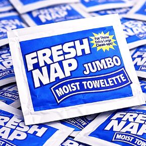 Fresh Lemon Moist Towelettes, Individually Wrapped Hand Wipes for Travel, Disposable Alcohol-Free Wet Wipes (25, Jumbo) in Kuwait
