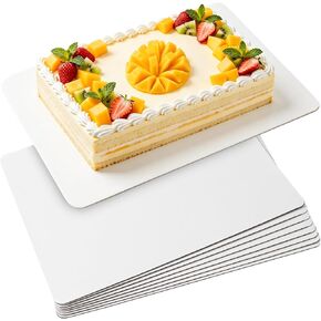 8 Pcs 13.38" x 9.84" Rectangle Cake Boards, White Greaseproof Sturdy Cake Pads for Rectangle Cakes, Cream Cakes, Pizzas, Pastries & Desserts, Disposable Baking Boards in Kuwait