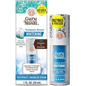GuruNanda Whitening Toothpaste Booster with Enzymes & Peroxide – Add to Toothpaste for Whitening, Fluoride-Free Formula, Up to 60 Uses in Kuwait
