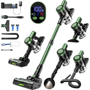 Cordless Vacuum Cleaner, 10 in 1 Vacuum Cleaners for Home, Ultra-Long Runtime Stick Vacuum with Self-Standing & LED Display, Anti-Tangle & Wall Mount Charging in Saudi Arabia