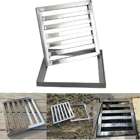 Square Stainless Steel Drain Grate - 16in Outdoor Cover for Courtyards, Sidewalks, Parks & Residential Areas - Rust-Resistant Sewer Grate for Enhanced Drainage,40cm/16in in Kuwait