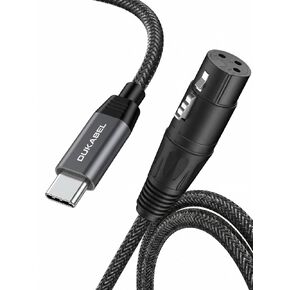 كابل ميكروفون DUKABEL من النوع C إلى XLR، محول USB-C ذكر إلى XLR أنثى مع 24 بت/96 كيلو هرتز، سلك تسجيل ميكروفون 1.2 متر/4 قدم للكمبيوتر الشخصي والكمبيوتر المحمول والهواتف الذكية وما إلى ذلك. in Kuwait