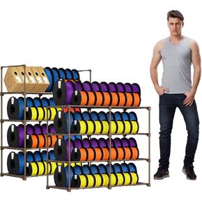 8-Tier 2-Column Modular 3D Printer Filament Storage Rack, Metal Filament Spool Holder & Organizer, Holds 96 Spools(1kg), Filament Storage Shelf for Home Office Workshop, Tool-Free Assembly(Brown) in Kuwait