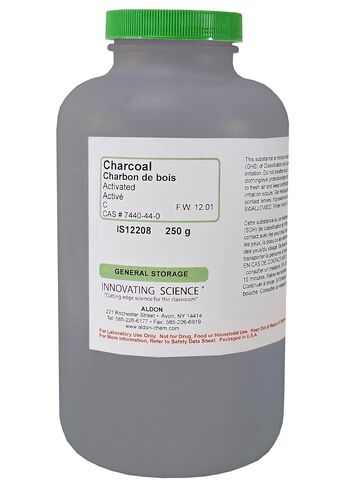 Innovating Science - Activated Charcoal Powder 250 g - Lab Grade for Adsorption Studies, Chromatography, Filtration, and Environmental Research in Kuwait