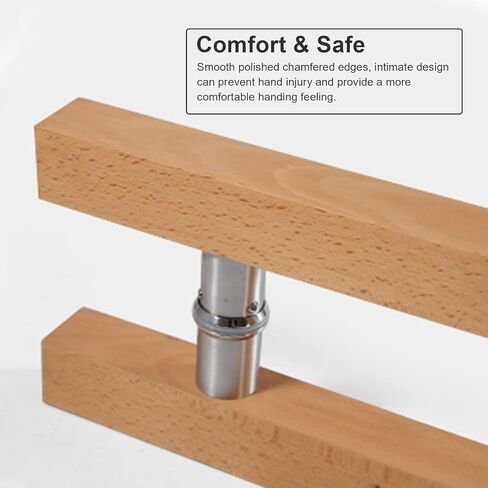 Commercial Grade Solid Separator, H-Shaped Heavy Duty Push Bar, Wood Door, Glass Door, Wood Handle, Exterior Interior Door Handle, Push/Pull, 120cm in Kuwait