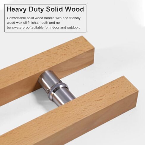 Commercial Grade Solid Separator, H-Shaped Heavy Duty Push Bar, Wood Door, Glass Door, Wood Handle, Exterior Interior Door Handle, Push/Pull, 120cm in Kuwait