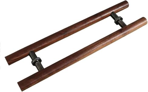 Shower Door Handle, Modern for Entryway Heavy Duty Commercial Door Handle，Double Sided Wooden Push Pull Handle(L:60cm(23.6in)/40cm(15.7in)) in Kuwait