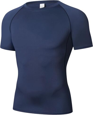 Men’s Compression Shirts Short/Long Sleeves Cool Dry Sports Athletic Workout Base Layer Undershirt T-Shirt Tops in Kuwait