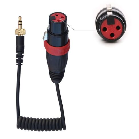 كابل صوت لجهاز إرسال الميكروفون ملفوف لـ Sennheiser SK500 G4 Sony UWP D11 D21 XLR 3 دبوس أنثى للقفل 3.5 مم 1/8 بوصة TRS (D11-XLR) in Kuwait