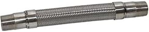 PneumaticPlus Flexible Metal Hose (Extreme Temperature) for Air Compressors or Vacuum Pumps, 304 Stainless Steel Braid and Male NPT Fittings with Corrosion Resistant Coating (18" Length, 2-1/2" NPT) in Kuwait