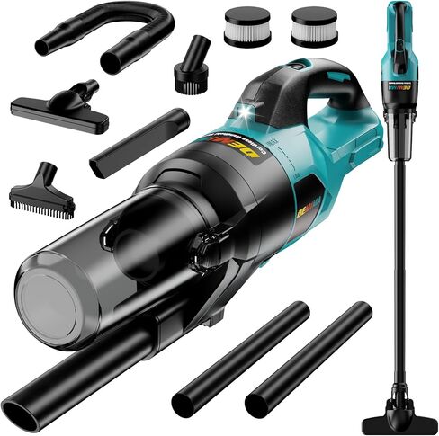 Cordless Vacuum Cleaner for Milwaukee 18V Battery, 6 in 1 Handheld Electric Vacuum Cleaner with HEPA Filter and LED Light, 46 CFM Portable Hand Vacuum for Floor, Carpet, Car (Battery Not Included) in Kuwait