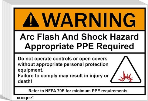 100 pack 5 * 3.5 inch WARNING Arc Flash and Shock Hazard Appropriate PPE Required,High Performance Vinyl Lable for electrical panel labels Safety Signs for the Workplace(orange warning label) in Kuwait