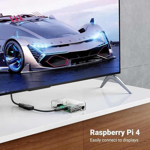 UGREEN Micro HDMI to HDMI Adapter, Male to Female Cable HDMI 2.0 4K@60Hz HDR 3D Dolby 18Gbps High Speed Compatible with Raspberry Pi 5/Pi 4//Pi 500 GoPro Hero 7 6/Retroid Pocket 3+, 0.6FT in Kuwait