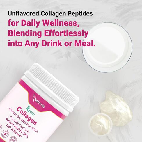 Naturalis Collagen Peptides Powder (7oz) | Made with Peptan® Collagen, Clinically Studied to Support Healthy Skin, Hair & Bones* | Soy & Gluten Free, Grass-Fed, Non-GMO, Halal, Kosher | Starter Pack in Saudi Arabia