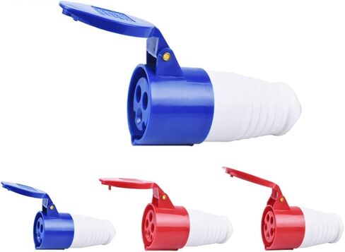 IP44 16A/32A Industrial Plug and Socket Waterproof Connector 3PIN 4PIN 5PIN Electrical Connection Wall Mount(Panel Socket,16A-3P) in Kuwait