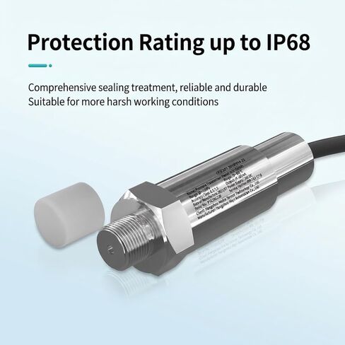 جهاز إرسال متكامل للضغط ودرجة الحرارة IP68 مقاوم للماء 4-20 مللي أمبير، مقياس الضغط الناتج 0-600 كيلو باسكال إلى 60 ميجا باسكال، نطاق درجة الحرارة 0-80 درجة مئوية مناسب للزيت والماء والهواء، 0-1.6 ميجا باسكال in Kuwait