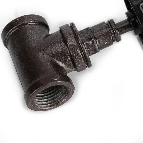 مصباح طاولة بصمام حديد Steampunk عتيق مقاس 1/2 بوصة مع سلك أبيض، مفتاح صمام إيقاف ريترو لإضاءة السباكة، سعة 3 أمبير 120 فولت/5 أمبير 12 فولت، تصميم بسيط من المعدن الثقيل لـ in Kuwait