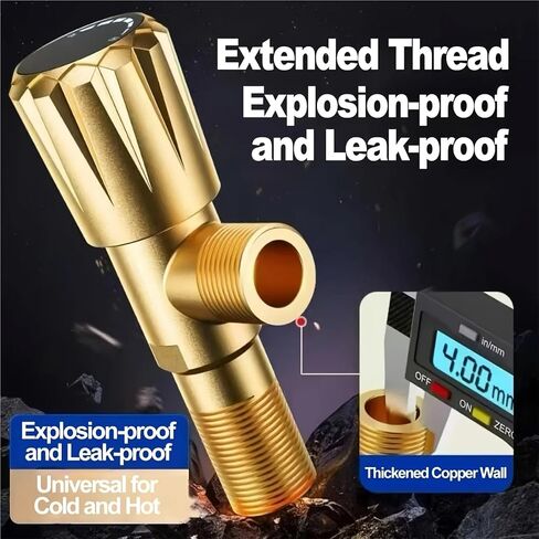 Flow Leak-Free Brass Triangle Valve for Hot and Cold Water - G1/2 Connection Port in Kuwait
