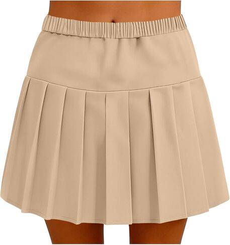 Women's Pleated Mini Skirt Elastic High Waist Casual A-Line Y2k Tennis Skort Summer Fashion Loose Fit Sports Skirts in Kuwait