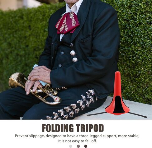 ABOOFAN Portable Clarinet Holder Stand, Foldable 3-leg Tripod Support for Clarinet and Oboe, Red Lightweight Wind Instrument Stand for Music Practice and Performance in Kuwait