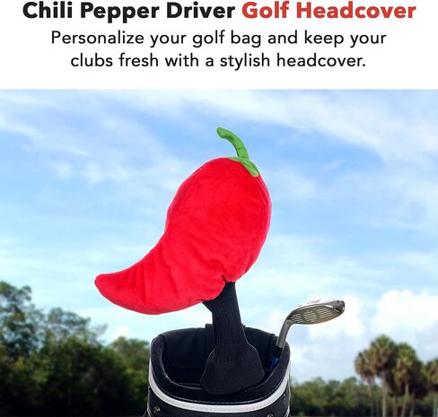 Daphne's Headcovers Chili Pepper Driver Headcover | Funny Golf Club Covers | Golf Head Covers for Drivers | Stylish Golf Club Head Covers | Golf Driver Covers | Men’s & Women’s Driver Headcover in Kuwait