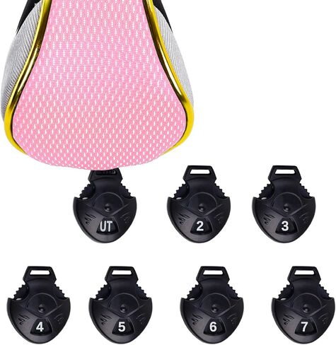 Andux 2Pcs/Set Golf Hybrids Club Head Covers with Dial No. Tag MT/HY10 | Gold Piping | all the Same Size | Short Neck | Nylon-mesh Breathable material in Kuwait
