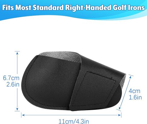 6 Pcs Golf Iron Head Covers, PU Leather Golf Club Protector Sleeve Iron Headcovers for Right-Handed Clubs in Kuwait