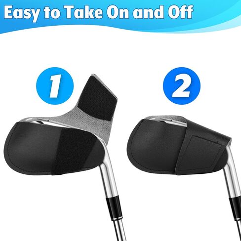 6 Pcs Golf Iron Head Covers, PU Leather Golf Club Protector Sleeve Iron Headcovers for Right-Handed Clubs in Kuwait