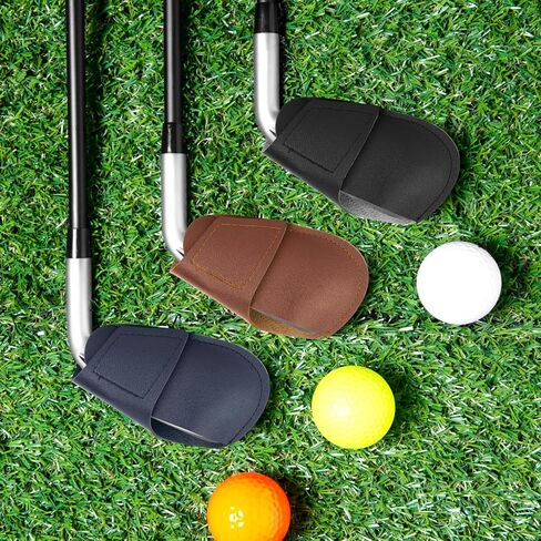 6 Pcs Golf Iron Head Covers, PU Leather Golf Club Protector Sleeve Iron Headcovers for Right-Handed Clubs in Kuwait