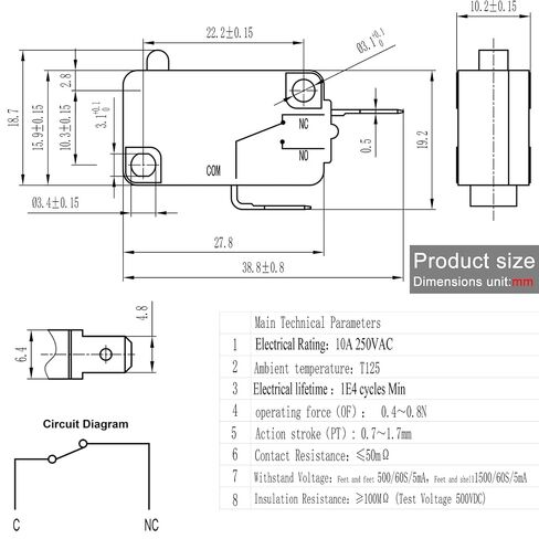 HK-14 Normally Closed (NC) Micro Switch (3-Pack, Red Button), 10A 250V 2-Pin Air Fryer Door Interlock Switch Compatible with Gourmia Ninja Insignia Instant Pot, Fixes Safety Latch & Power Issues in Kuwait