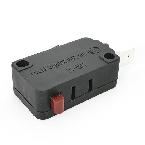 HK-14 Normally Closed (NC) Micro Switch (3-Pack, Red Button), 10A 250V 2-Pin Air Fryer Door Interlock Switch Compatible with Gourmia Ninja Insignia Instant Pot, Fixes Safety Latch & Power Issues in Kuwait