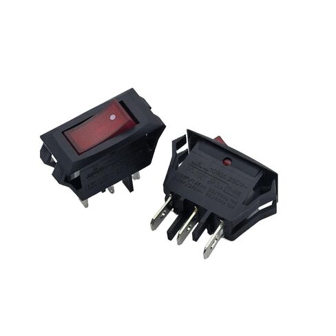 2 قطعة مفتاح متأرجح، متوافق مع RF-1001، 3 دبوس 2 موضع، 10 أمبير 250 فولت تيار متردد، T85 أحمر للأجهزة المنزلية والمعدات الصناعية in Kuwait