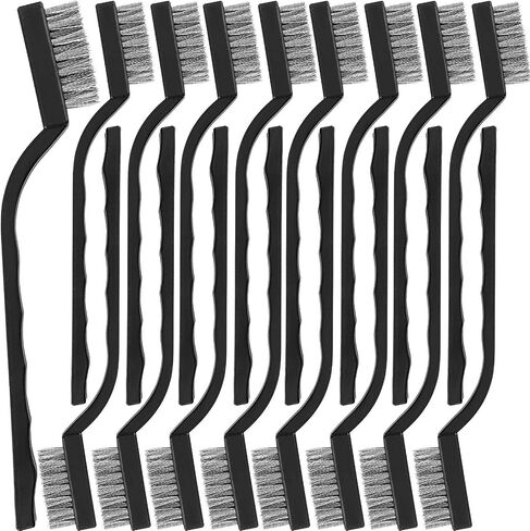 ZOENHOU 36 PCS Stainless Steel Wire Cleaning Brushes, 7-Inch Curved Handle Metal Bristle Scratch Tools for Rust Removal, Welding Slag, Paint Stripping in Kuwait