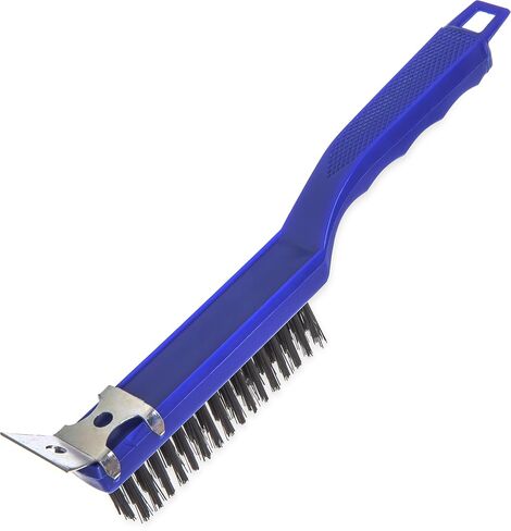 SPARTA 4067100 Flo-Pac Plastic Kitchen Brush, Grill Cleaning Brush, Griddle Brush With Scraper For Kitchen, Restaurant, Home , 11.38 Inches, Blue, (Pack of 12) in Kuwait