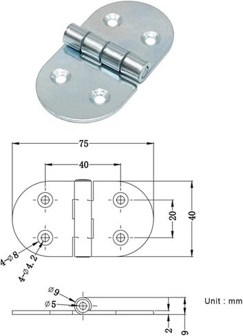 Iron Galvanized Door Hinge Connector Small Leaf Semi-Circular Folding 1Pcs in Saudi Arabia