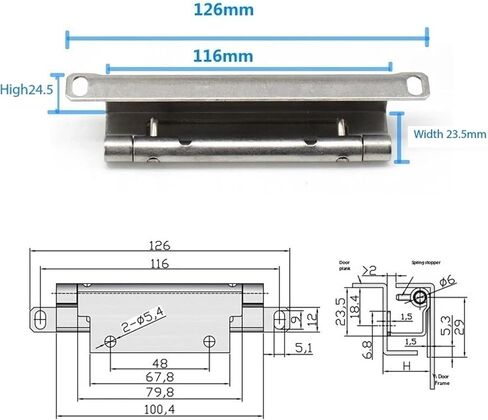 Hardware Hinge Stainless Steel Detachable Hidden CL268-3 1Pcs in Kuwait