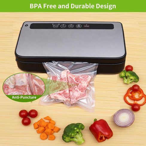 100 Count 2‑Size Vacuum Sealer Bags,Pint Quart Gallon,BPA‑Free for Sous Vide Cooking in Kuwait