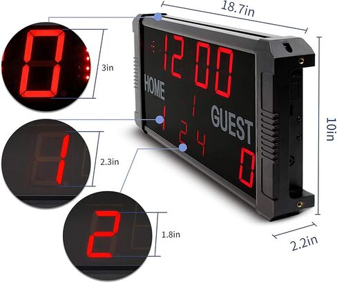 Portable Desktop Digital Scoreboard, 14/24 Second Shooting Scoreboard Electronic Digital Basketball, Baseball/Soccer/Tennis with Remote Control, in Kuwait