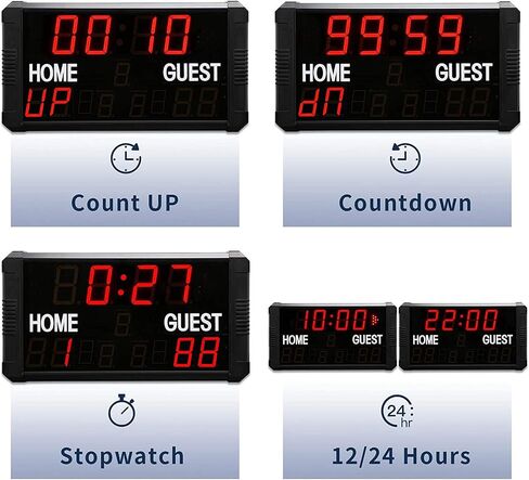 Portable Desktop Digital Scoreboard, 14/24 Second Shooting Scoreboard Electronic Digital Basketball, Baseball/Soccer/Tennis with Remote Control, in Kuwait