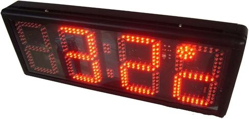 Gym Clock, 8 Inch 4 Digits Large Screen LED Countdown Clock Red Time Temperature Clock Indoor Gym Boxing Gym,Large and Clear Screen, in Kuwait