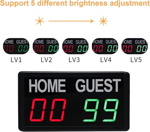 Electronic Scoreboard,Digital Scoreboard with Remote,Portable LED Tabletop Scoreboard Scores 1-99, Score Keeper for Indoor Games Volleyball/Basketball/Football, in Kuwait
