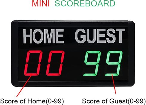 Electronic Scoreboard,Digital Scoreboard with Remote,Portable LED Tabletop Scoreboard Scores 1-99, Score Keeper for Indoor Games Volleyball/Basketball/Football, in Kuwait