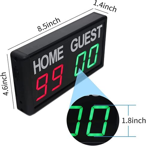 Electronic Scoreboard,Digital Scoreboard with Remote,Portable LED Tabletop Scoreboard Scores 1-99, Score Keeper for Indoor Games Volleyball/Basketball/Football, in Kuwait