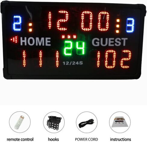 Electronic Scoreboard Wireless Remote Control Large Led Basketball Scoreboard Tabletop Scoreboard Wall-Mount Scoreboard Digital Scoreboard for Basketball League Wrestling, in Kuwait