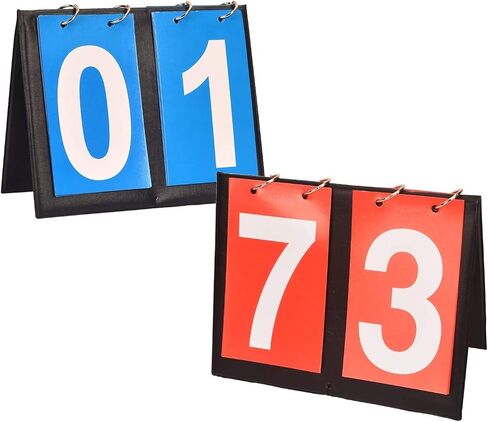 2Pcs Tabletop Scoreboard Digital Portable Score Board Score Flipper Sports Table Top Score Board Score Keeper for Indoor Outdoor Basketball Football Volleyball, in Kuwait