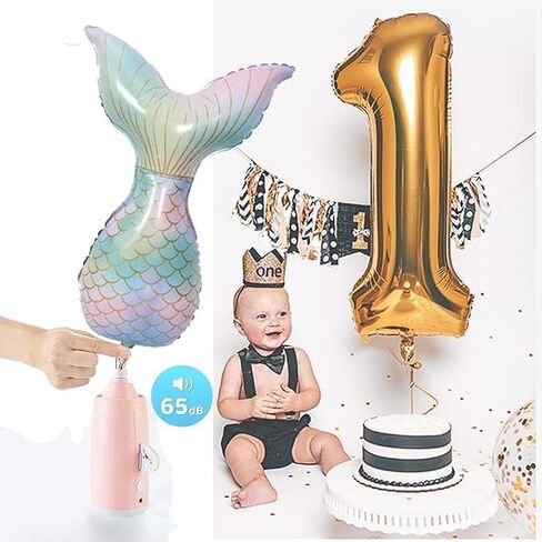 Electric Balloon Pump with Ball Needle, Balloon Inflator for 260 Twisting Balloons & Long Balloons, Air Pump for Balloon Animals, Party Decorations, Basketball, Soccer, Volleyball in Kuwait