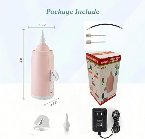 Electric Balloon Pump with Ball Needle, Balloon Inflator for 260 Twisting Balloons & Long Balloons, Air Pump for Balloon Animals, Party Decorations, Basketball, Soccer, Volleyball in Kuwait