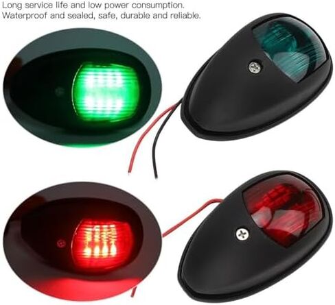 2 قطعة أضواء الملاحة قارب ، أضواء جانبية حمراء وخضراء LED قارب القوس ضوء 12 فولت IP66 مانعة لتسرب الماء البحرية القوس ضوء ل عائم in Kuwait